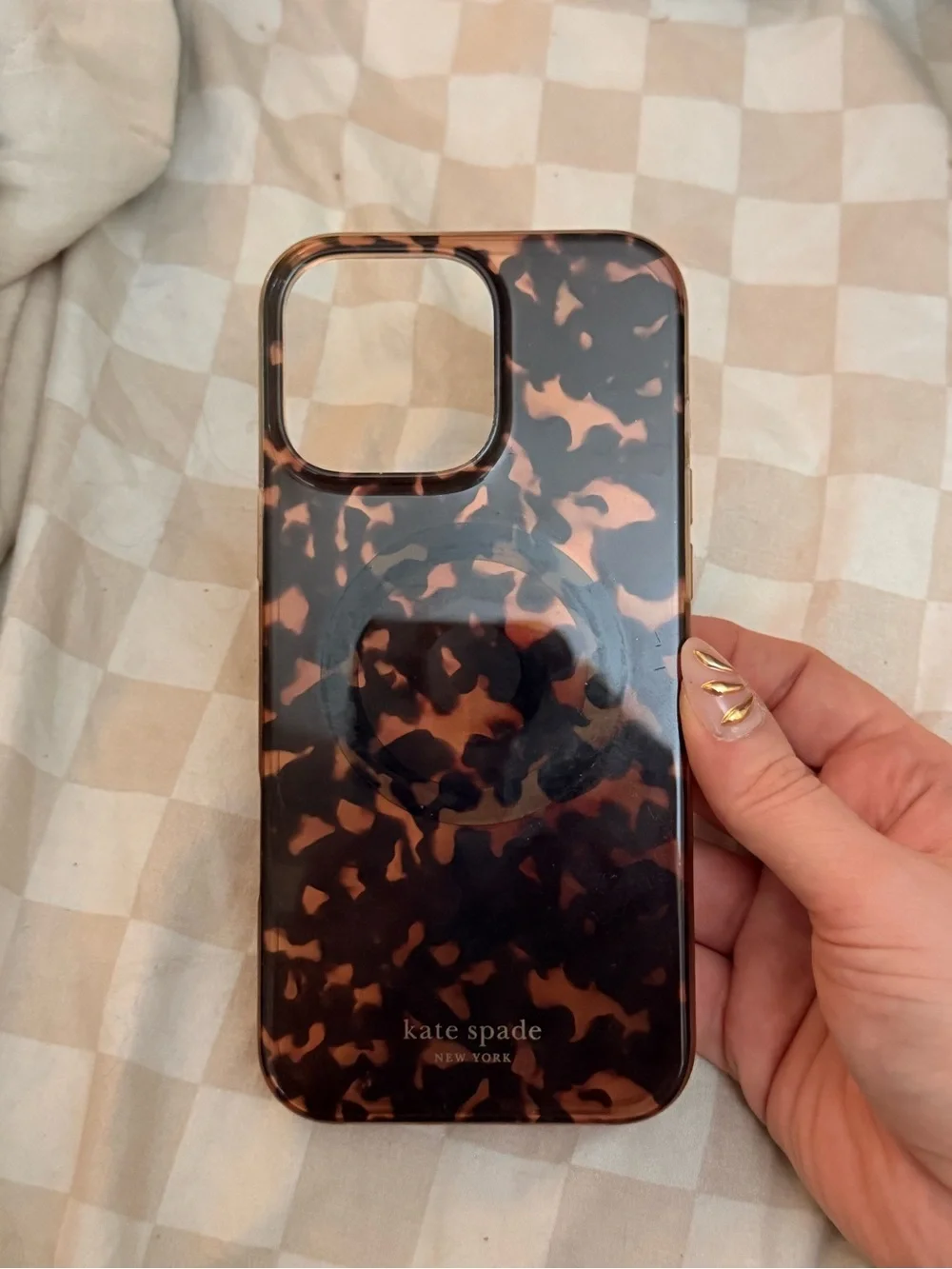16 pro max kate spade Tortoise Shell Pattern Phone Case in Brown & Black